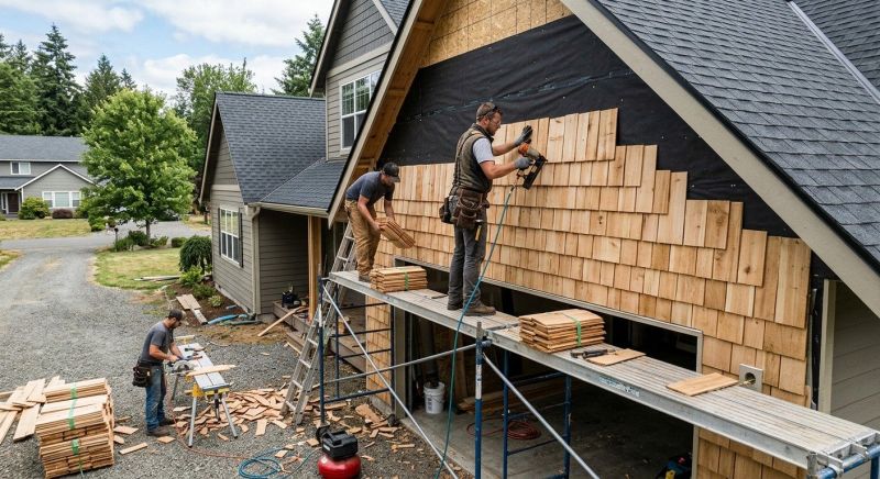Wood Shake Siding Installation