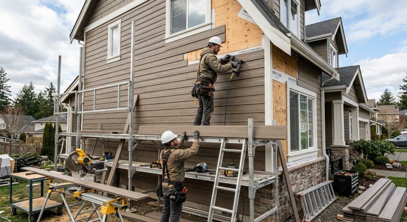 Faux Wood Siding Installation in Sunman, IN