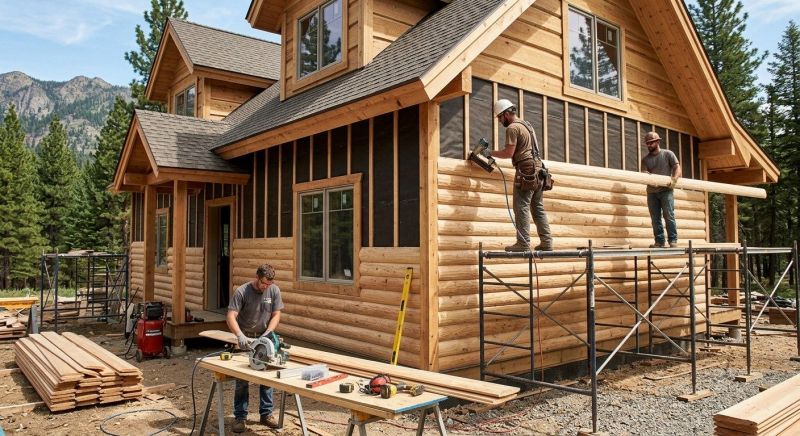Log Home Siding Installation in Lawrenceburg, IN