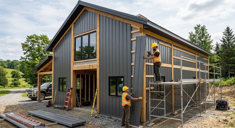 Pole Barn Siding Installation in Lawrenceburg, IN